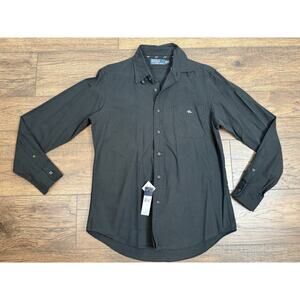 Vtg NWT Polo Ralph Lauren Black Button Down Shirt Embroidered Men’s Sz M